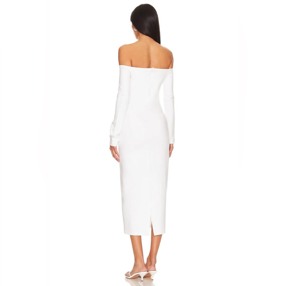 New ENZA COSTA Off-shoulder Ankle Dress In White - Picture 3 of 10